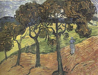 Vincent Van Gogh Landscape with Tree and  Figures (nn04) china oil painting image